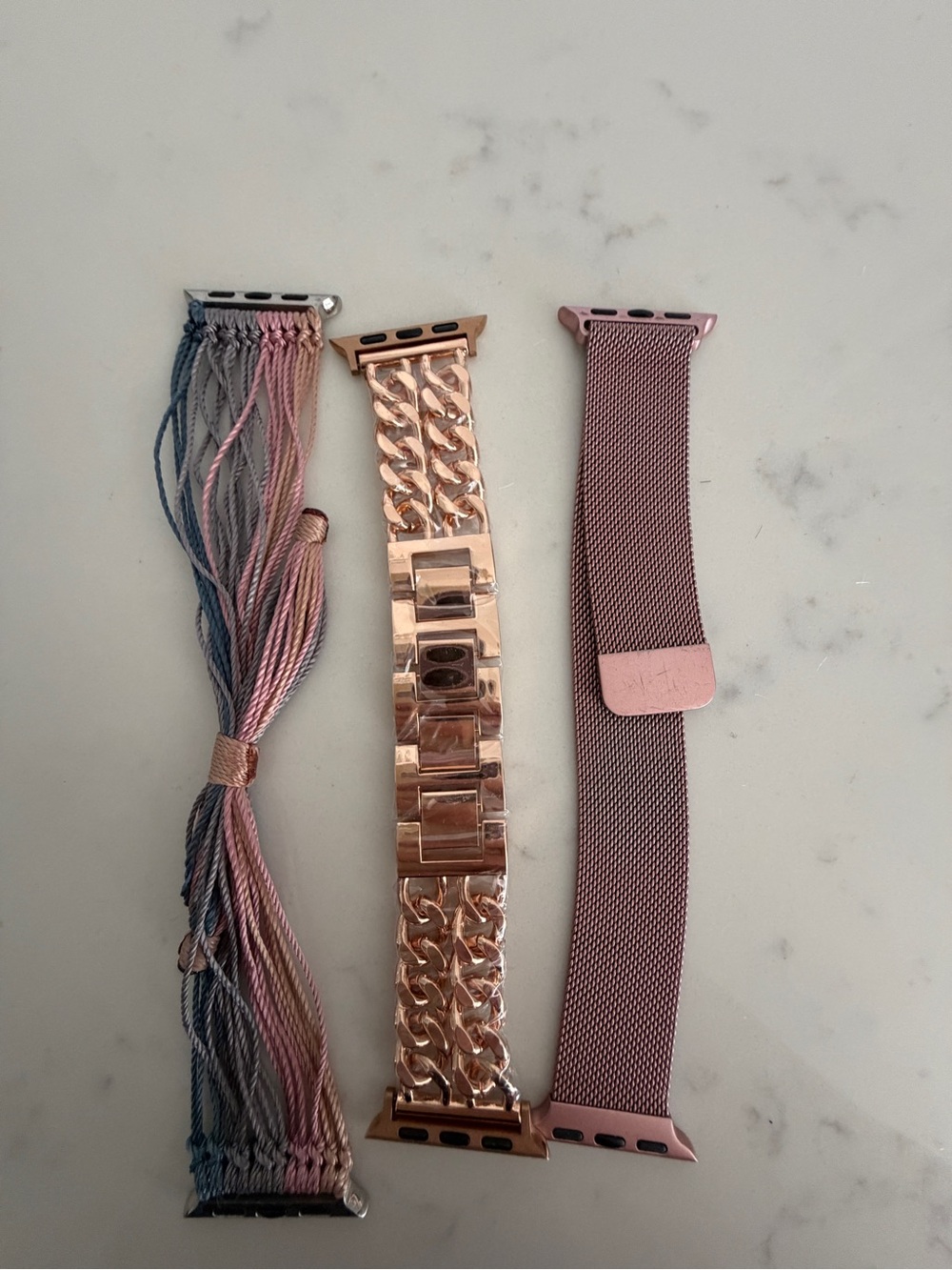 Rose Gold Interchangeable Watch Band Set - Pink & Multicolor bundle of 3
